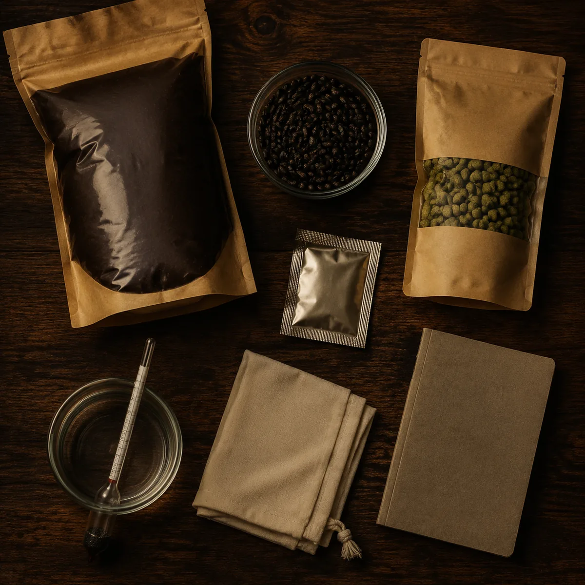 Stout / Porter Kit laid out for the camera