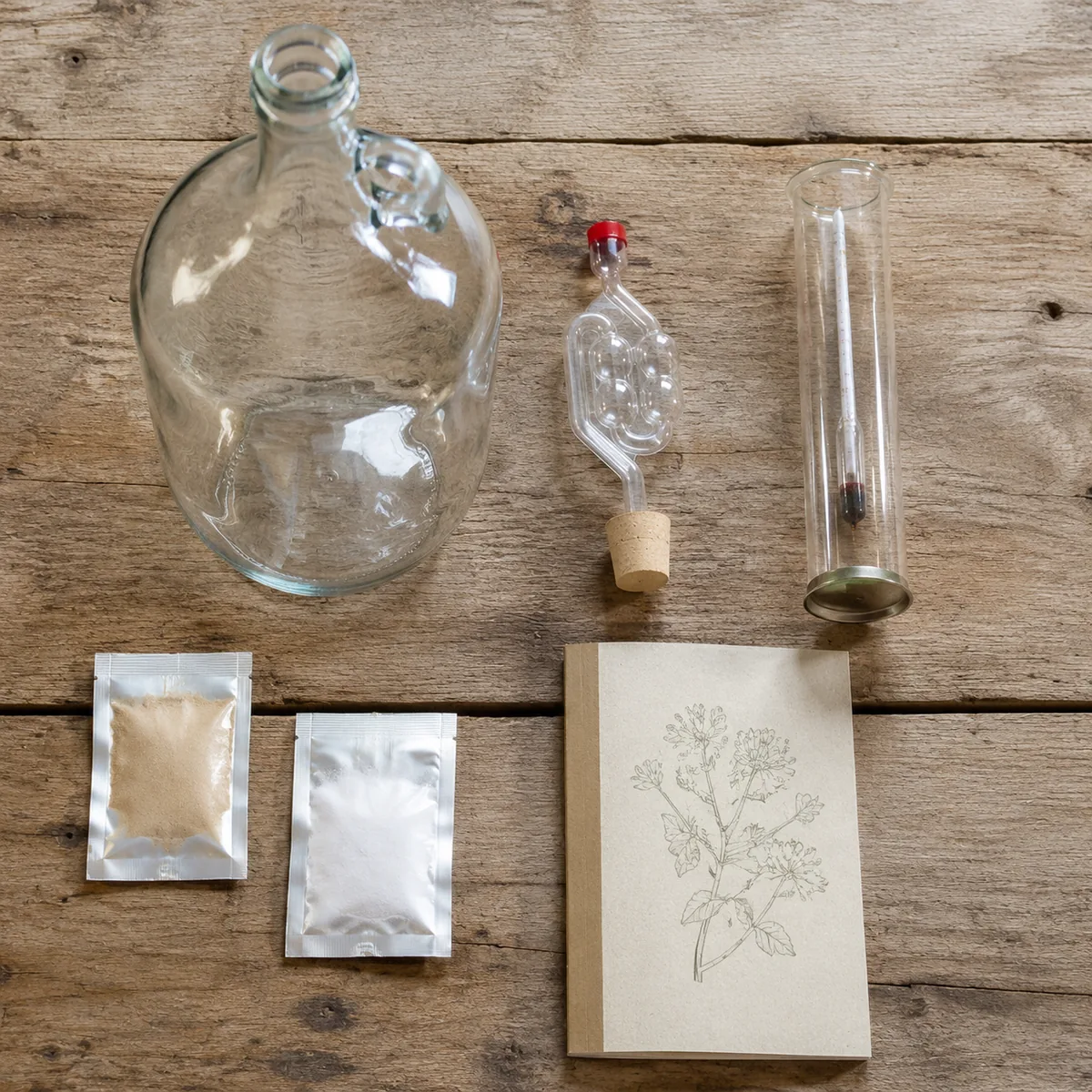 Cider Making Kit laid out for the camera